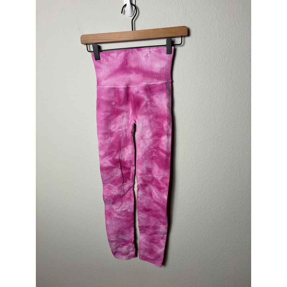 Free People FP Movement Good Karma Tie Dye Leggings Pink XS/S High Waist Active